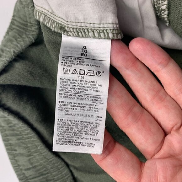 Old Navy Arugula Green Linen Blend High Rise Pull On Shorts XL - Picture 4 of 5